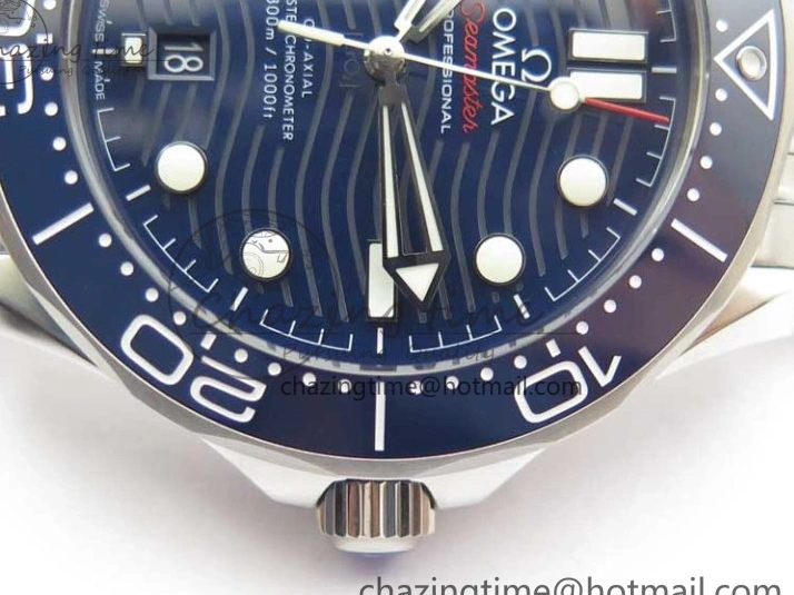 1228 Seamaster Diver 300M ORF 1:1 Best Edition Blue Ceramic Blue Dial on SS Bracelet A Breathable 7869
